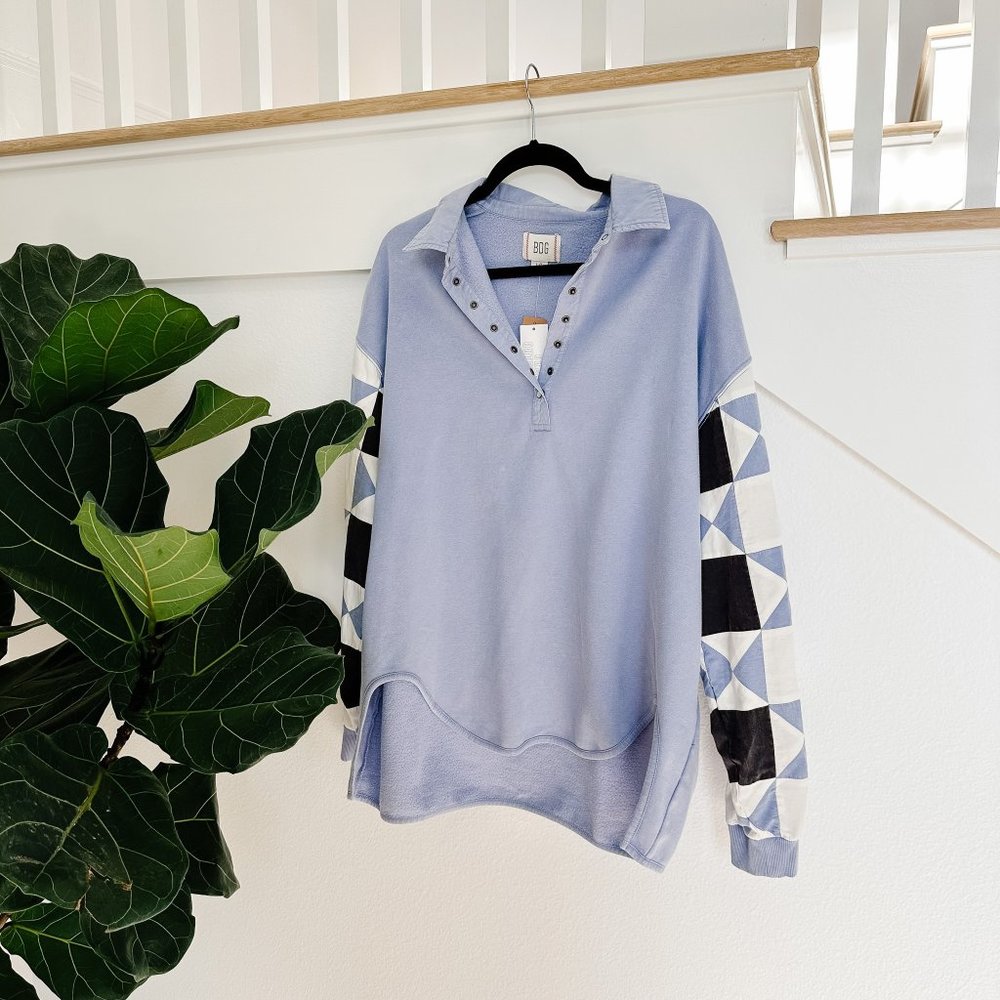 Urban Outfitters BDG Long Sleeve Patchwork Shirt Size L NWT